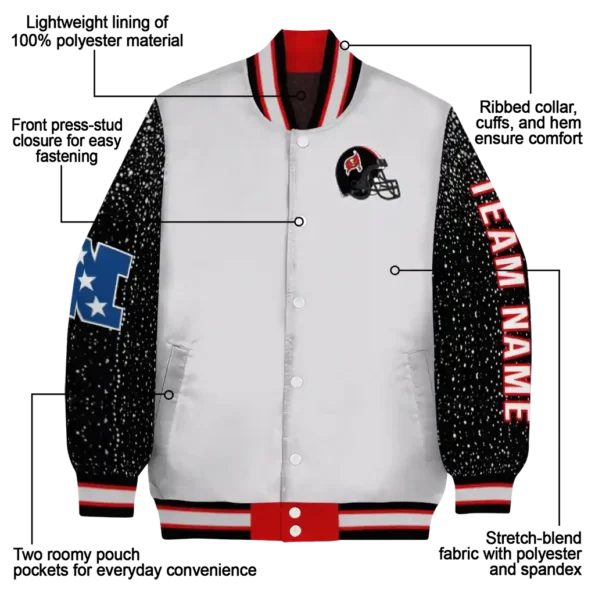 customized tampa bay buccaneers speckled arms red gray varsity jacket new arrival