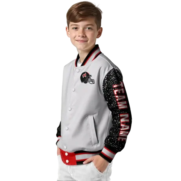 customized tampa bay buccaneers speckled arms red gray varsity jacket trendy
