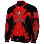 customized tampa bay buccaneers spider mark red black crocs varsity jacket best selling