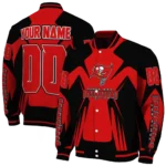 customized tampa bay buccaneers spider mark red black crocs varsity jacket best selling