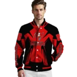 customized tampa bay buccaneers spider mark red black crocs varsity jacket best selling