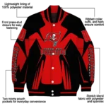 customized tampa bay buccaneers spider mark red black crocs varsity jacket best selling