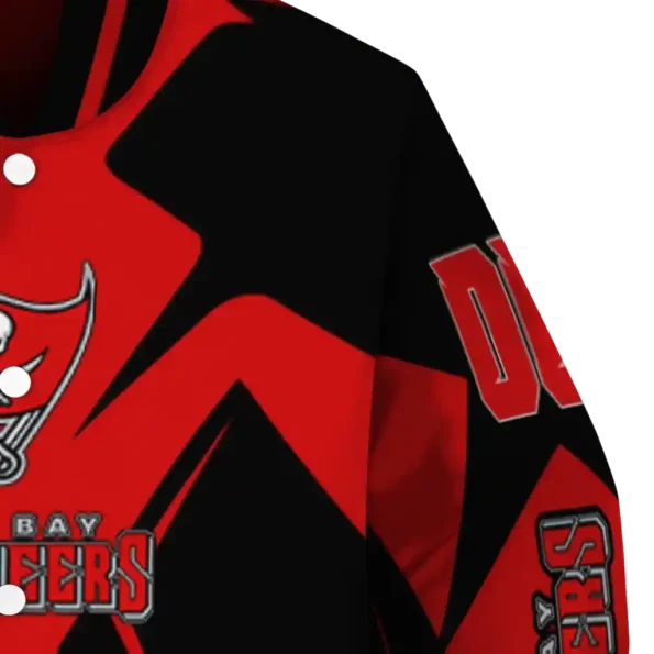 customized tampa bay buccaneers spider mark red black crocs varsity jacket premium grade
