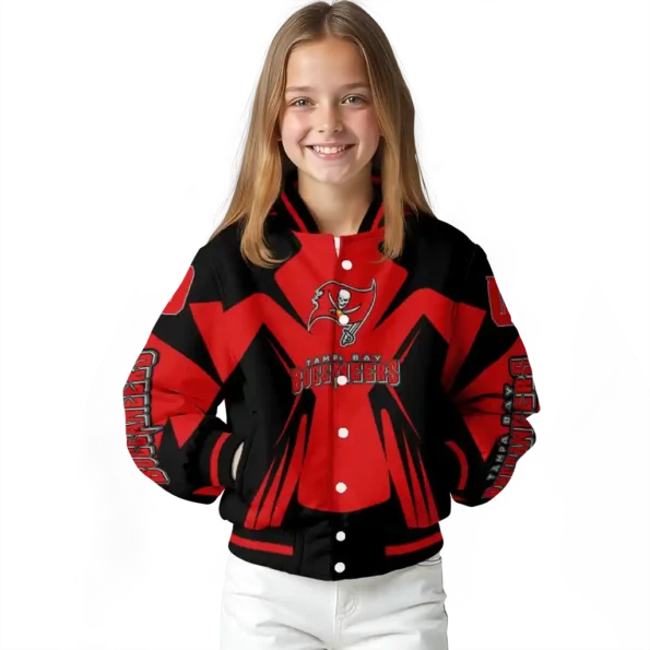 customized tampa bay buccaneers spider mark red black crocs varsity jacket top rated