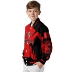 customized tampa bay buccaneers spider mark red black crocs varsity jacket best selling