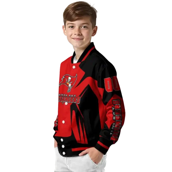 customized tampa bay buccaneers spider mark red black crocs varsity jacket trendy
