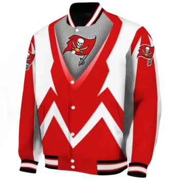 customized tampa bay buccaneers v stripes red white varsity jacket best selling