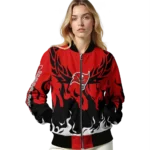 customized tampa bay buccaneers winged blaze red white bomber jacket best selling
