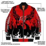 customized tampa bay buccaneers winged blaze red white bomber jacket best selling