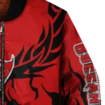 customized tampa bay buccaneers winged blaze red white bomber jacket best selling