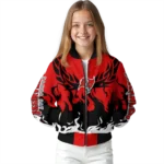 customized tampa bay buccaneers winged blaze red white bomber jacket best selling