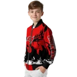 customized tampa bay buccaneers winged blaze red white bomber jacket best selling