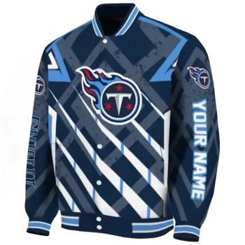 customized tennessee titans chevron angles navy varsity jacket best selling