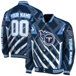 customized tennessee titans chevron angles navy varsity jacket best selling