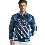 customized tennessee titans chevron angles navy varsity jacket best selling