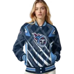 customized tennessee titans chevron angles navy varsity jacket best selling