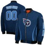 customized tennessee titans chevron arrow navy bomber jacket best selling