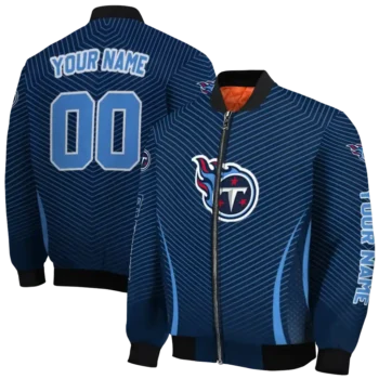 customized tennessee titans chevron arrow navy bomber jacket fashion forward