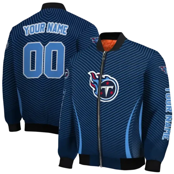customized tennessee titans chevron arrow navy bomber jacket fashion forward