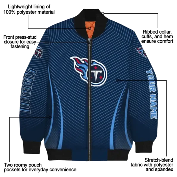 customized tennessee titans chevron arrow navy bomber jacket new arrival