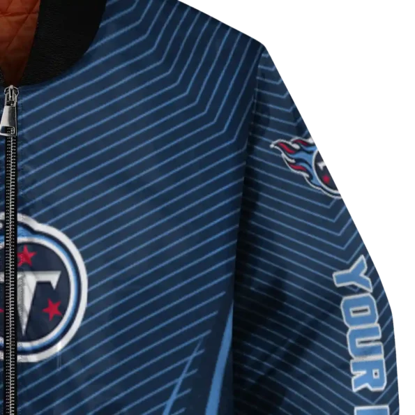 customized tennessee titans chevron arrow navy bomber jacket premium grade