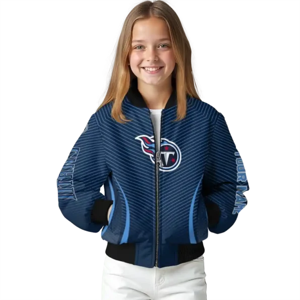 customized tennessee titans chevron arrow navy bomber jacket top rated