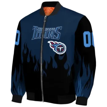 customized tennessee titans flame border navy black bomber jacket best selling