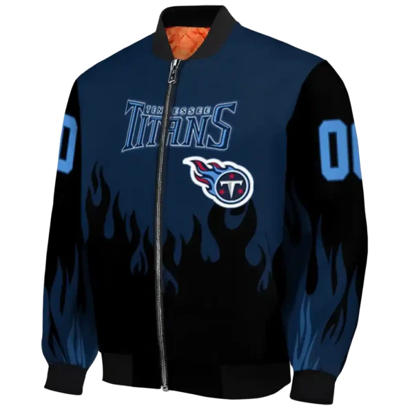 customized tennessee titans flame border navy black bomber jacket best selling