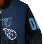 customized tennessee titans flame border navy black bomber jacket best selling