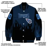 customized tennessee titans flame border navy black varsity jacket best selling