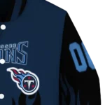 customized tennessee titans flame border navy black varsity jacket best selling