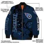 customized tennessee titans hexagon cluster navy black bomber jacket best selling