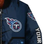customized tennessee titans hexagon cluster navy black bomber jacket best selling