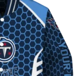 customized tennessee titans hexagon grid navy varsity jacket best selling