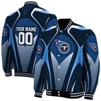customized tennessee titans mesh chest red crocs black varsity jacket fashion forward