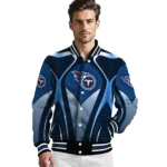 customized tennessee titans mesh chest red crocs black varsity jacket best selling
