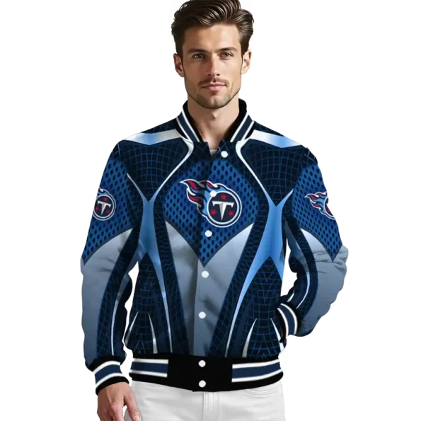 customized tennessee titans mesh chest red crocs black varsity jacket high quality