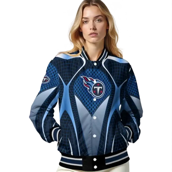 customized tennessee titans mesh chest red crocs black varsity jacket latest model