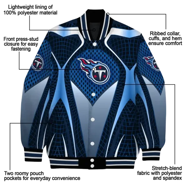 customized tennessee titans mesh chest red crocs black varsity jacket new arrival