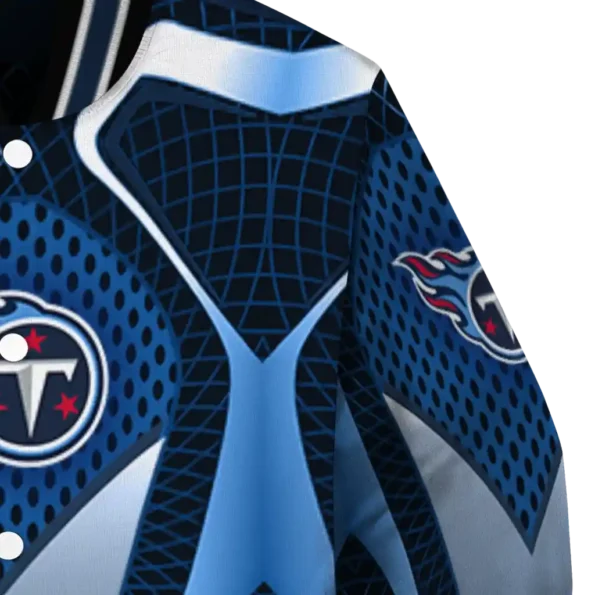 customized tennessee titans mesh chest red crocs black varsity jacket premium grade