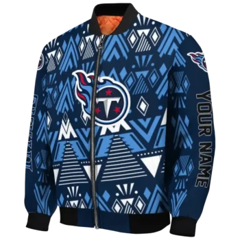 customized tennessee titans pyramid shapes navy bomber jacket best selling