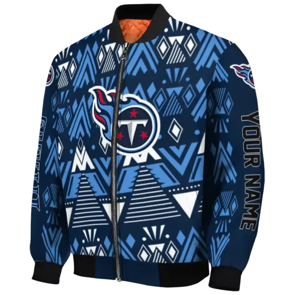 customized tennessee titans pyramid shapes navy bomber jacket best selling