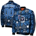 customized tennessee titans pyramid shapes navy bomber jacket best selling