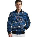customized tennessee titans pyramid shapes navy bomber jacket best selling