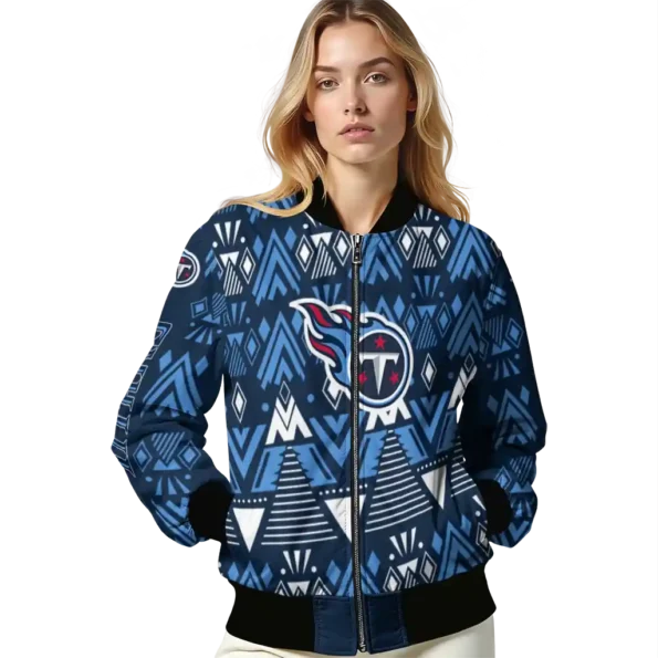 customized tennessee titans pyramid shapes navy bomber jacket latest model