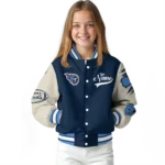 customized tennessee titans razorback outline navy nude varsity jacket best selling