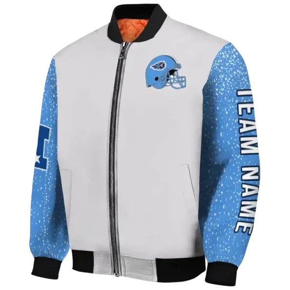 customized tennessee titans speckled arms navy gray bomber jacket best selling