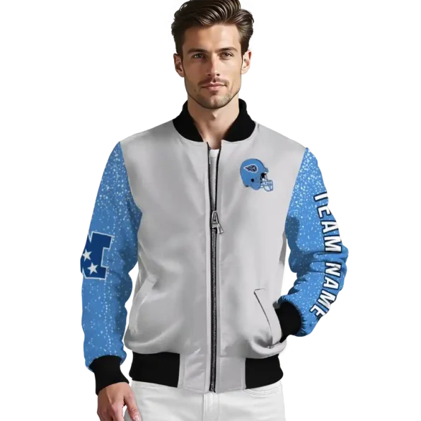 customized tennessee titans speckled arms navy gray bomber jacket high quality