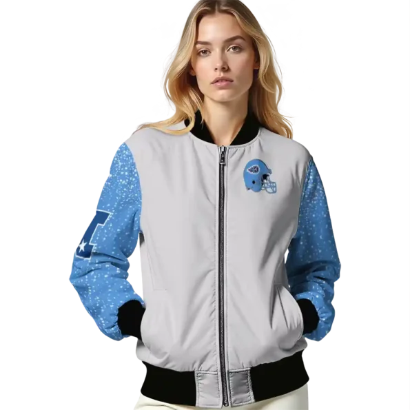 customized tennessee titans speckled arms navy gray bomber jacket latest model