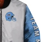 customized tennessee titans speckled arms navy gray bomber jacket best selling